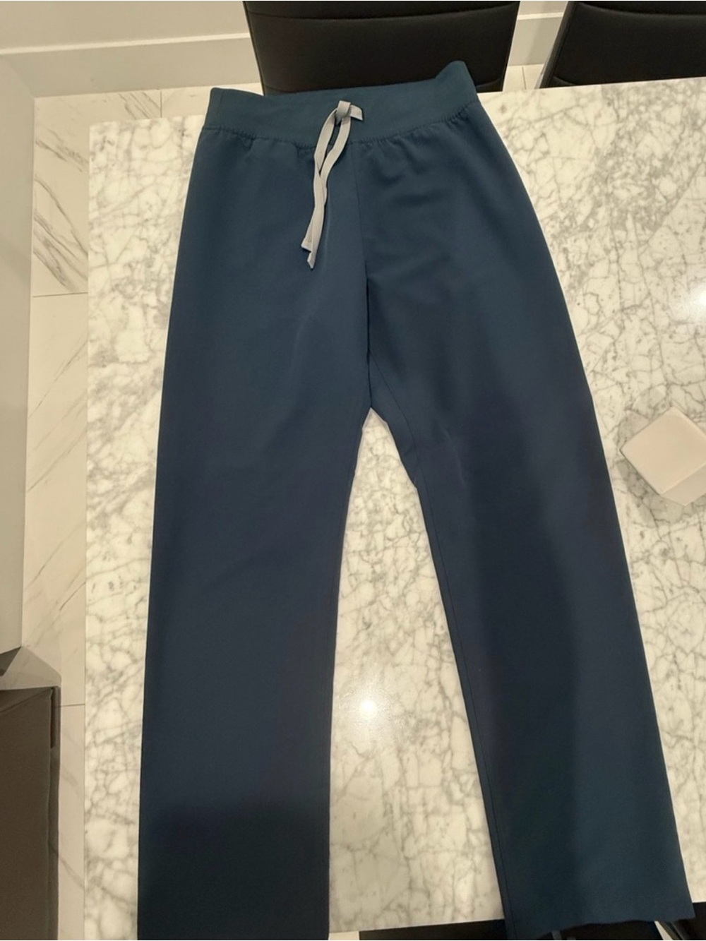 Figs high waisted Livingston pants, small, dark harbor